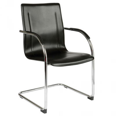 Leather Conference Office Chair Cantilevered Metal Frame Leather Conference Office Chair