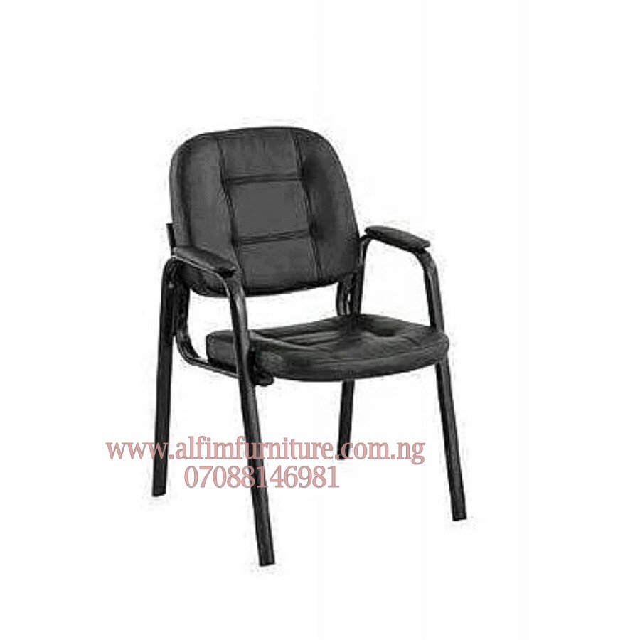 4 Leg Leather Conference Visitor Office Chairs With Armrest